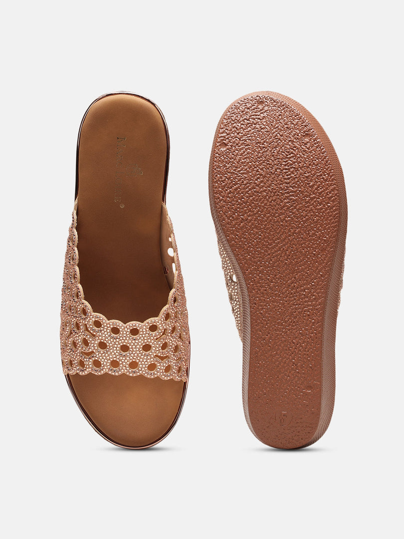 Marc Loire Womes Rose Gold Flatform Heels