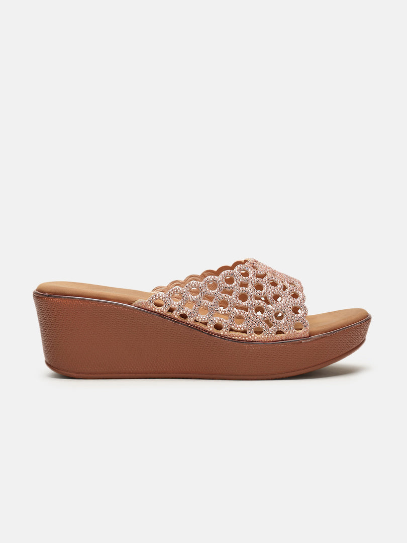 Marc Loire Womes Rose Gold Flatform Heels