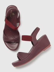Marc Loire Women Wine Wedge Heels