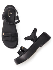 Marc Loire Womes Black Casual Backstrap Fashion Sandals Heels