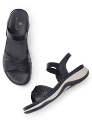 Marc Loire Womes Black Casual Backstrap Fashion Sandals Heels