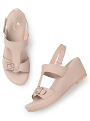 Marc Loire Womes Nude Casual Backstrap Fashion Sandals Heels