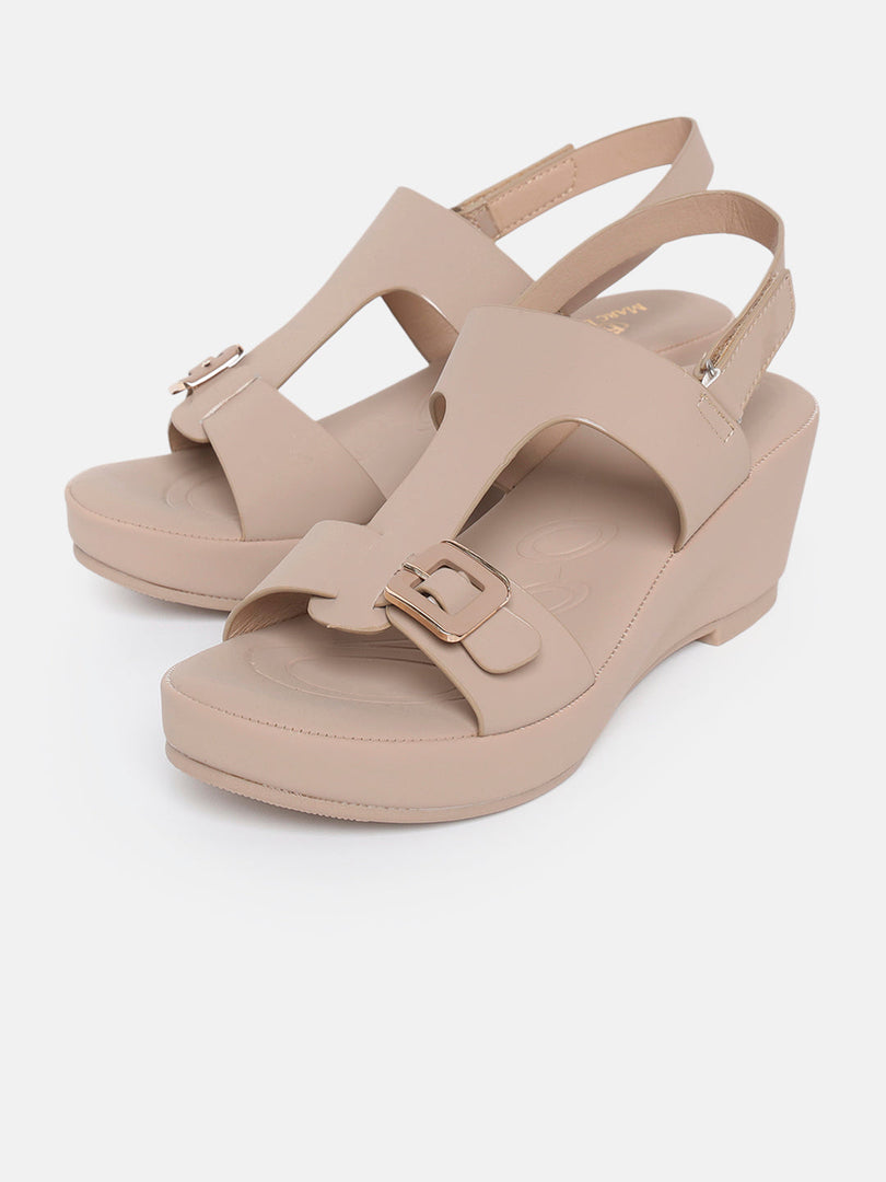 Marc Loire Womes Nude Casual Backstrap Fashion Sandals Heels
