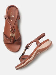 Marc Loire Womens Tan Casual Round Toe Flats