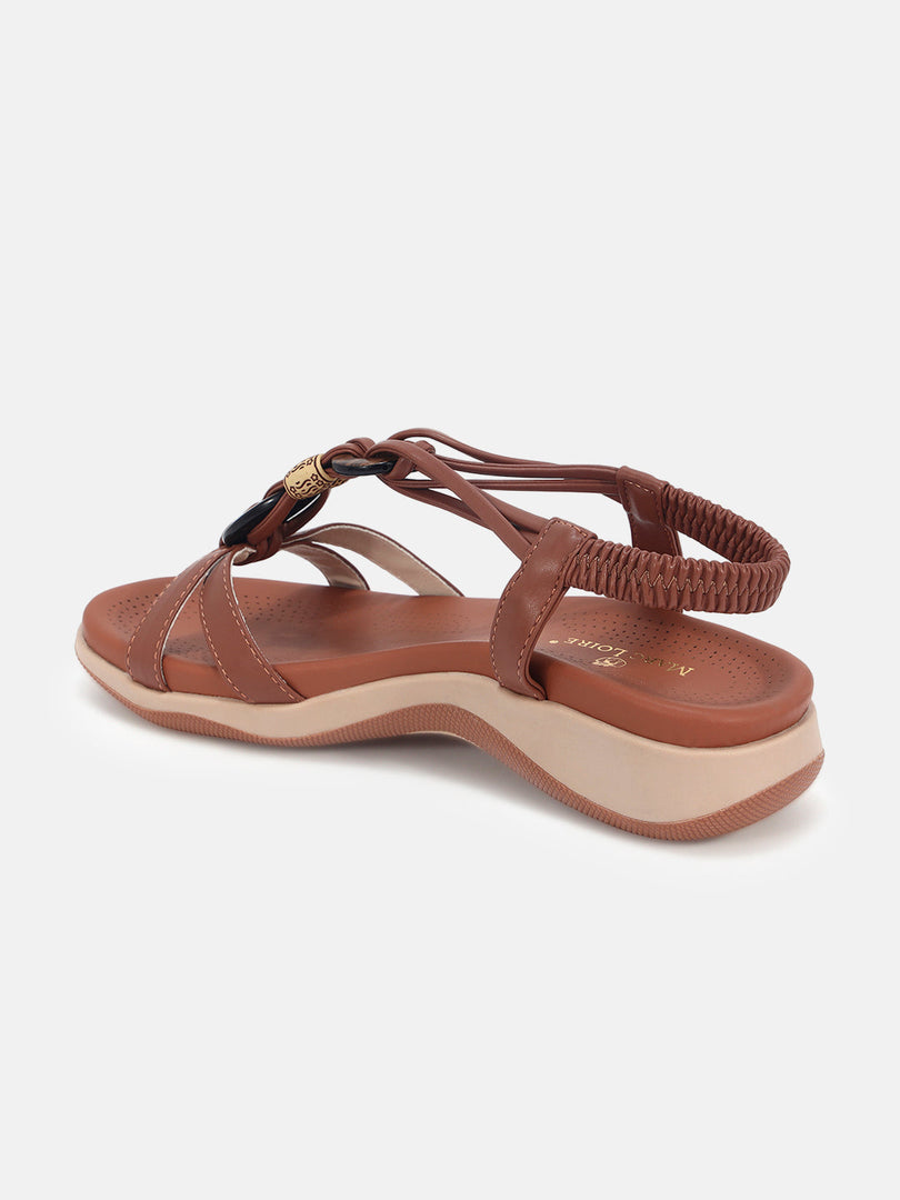 Marc Loire Womens Tan Casual Round Toe Flats