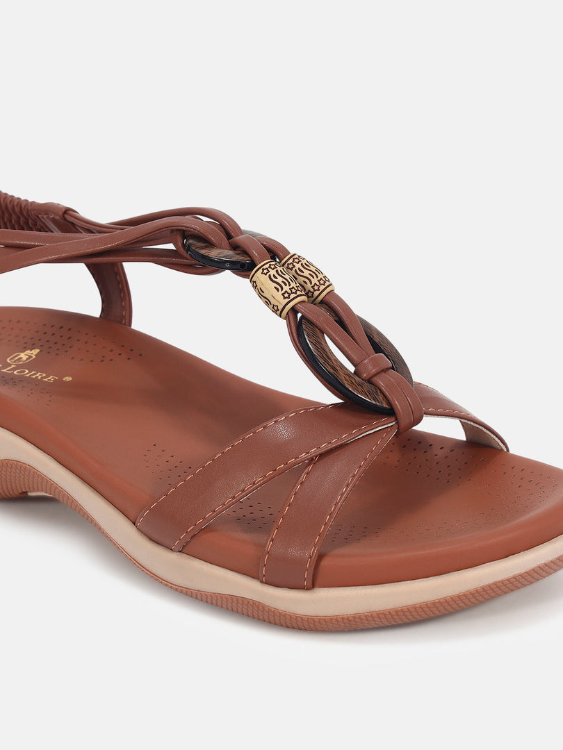 Marc Loire Womens Tan Casual Round Toe Flats