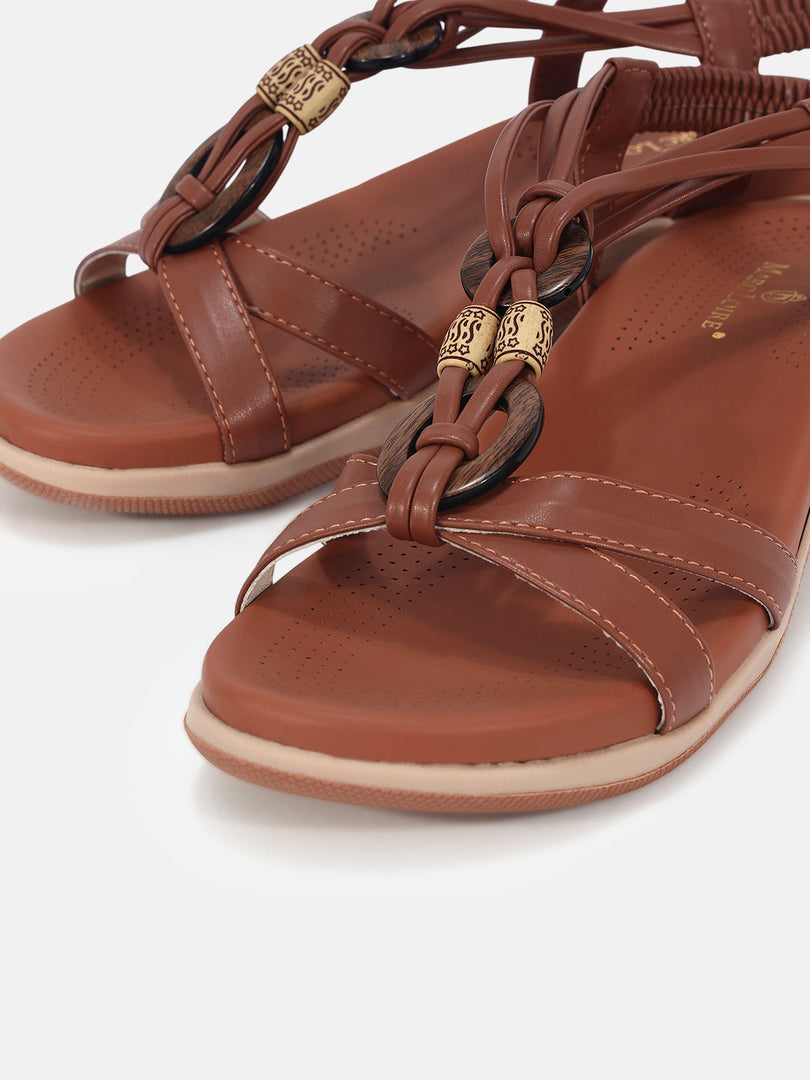 Marc Loire Womens Tan Casual Round Toe Flats