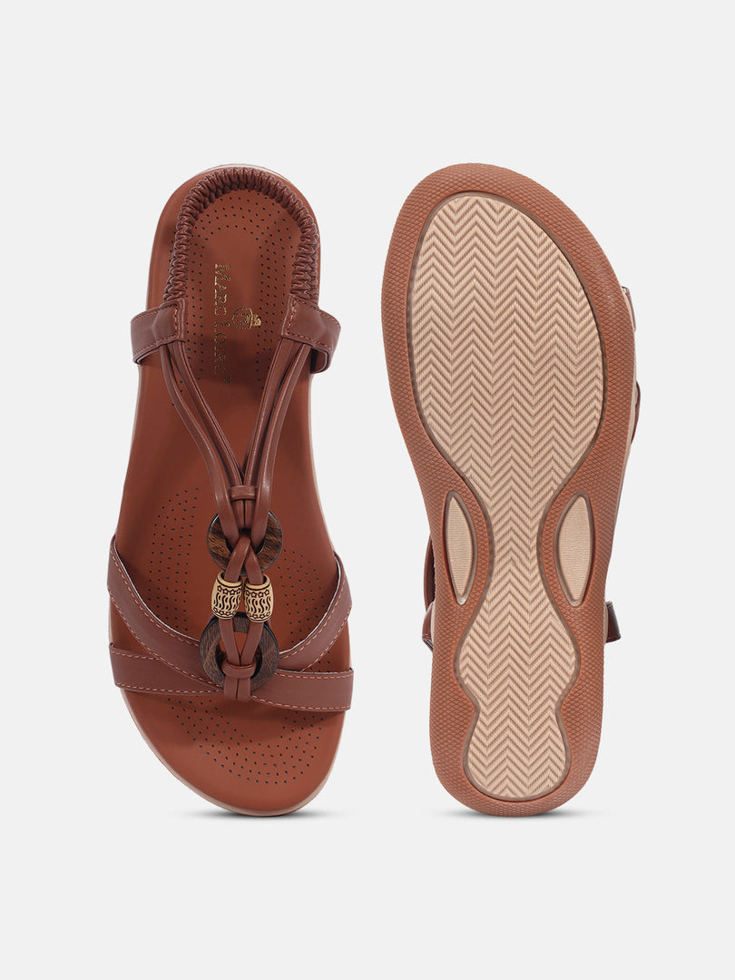 Marc Loire Womens Tan Casual Round Toe Flats