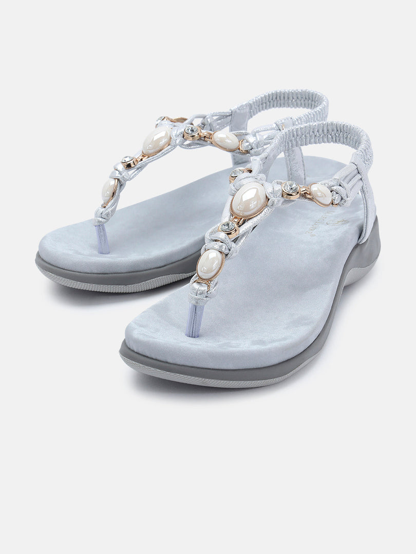 Marc Loire Womens Casual T-Strap Tpr Flats