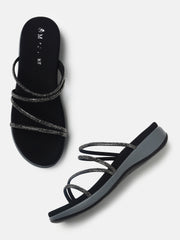 Marc Loire Womens Black Party Round Toe Flats