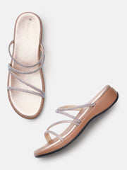 Marc Loire Womens Gold Party Round Toe Flats
