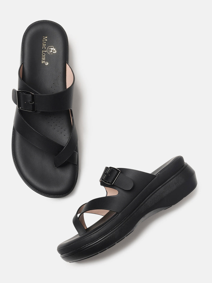 Marc Loire Women Black Casual Open Back Fashion Sandals Heels