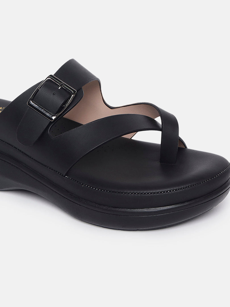 Marc Loire Women Black Casual Open Back Fashion Sandals Heels