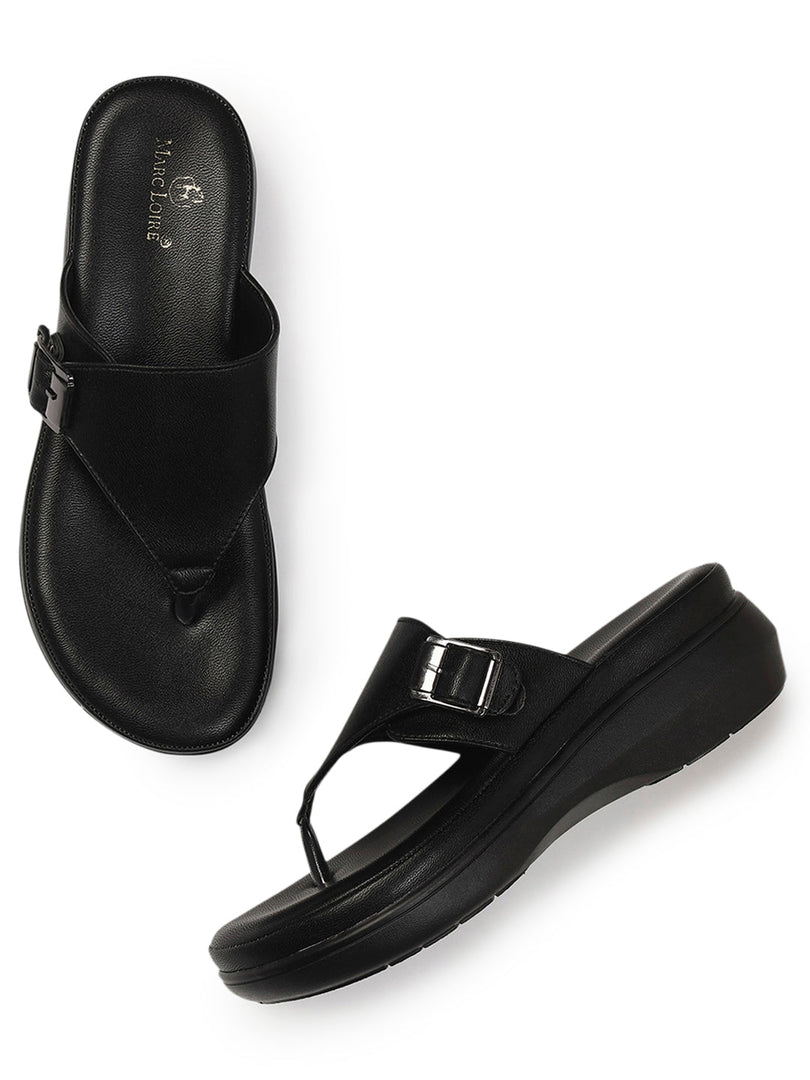 Marc Loire Womes Black Casual Open Back Fashion Sandals Heels