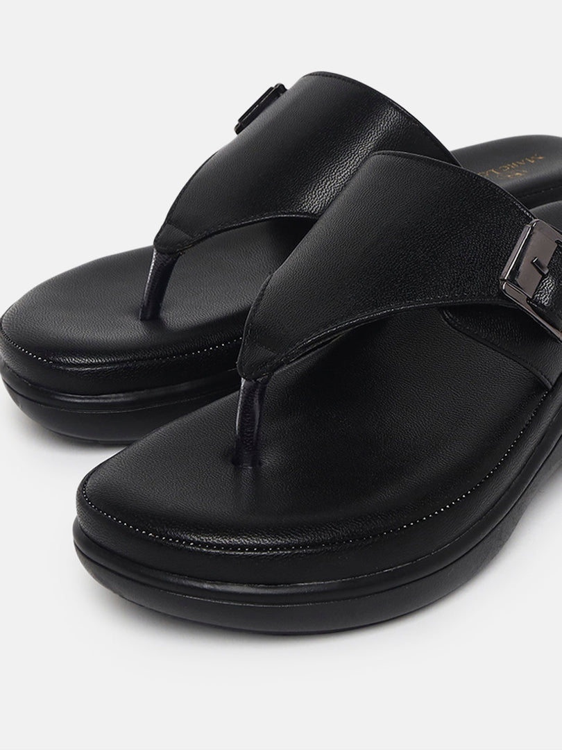 Marc Loire Womes Black Casual Open Back Fashion Sandals Heels