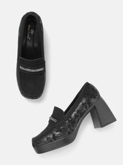 Marc Loire Women Solid Black Western - Embellished Loafers
