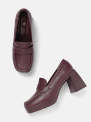 Marc Loire Women Solid Maroon Na Loafers