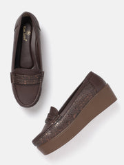 Marc Loire Women Solid Brown Western - Embellished Loafers