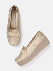 Marc Loire Women Solid Gold Western - Embellished Loafers