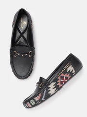 Marc Loire Women Solid Black Buckles Loafers