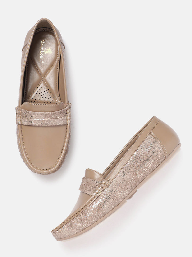 Marc Loire Women Solid Beige Western - Embellished Loafers