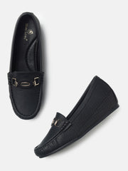 Marc Loire Womens Black Slip-On Comfort Insole Loafers