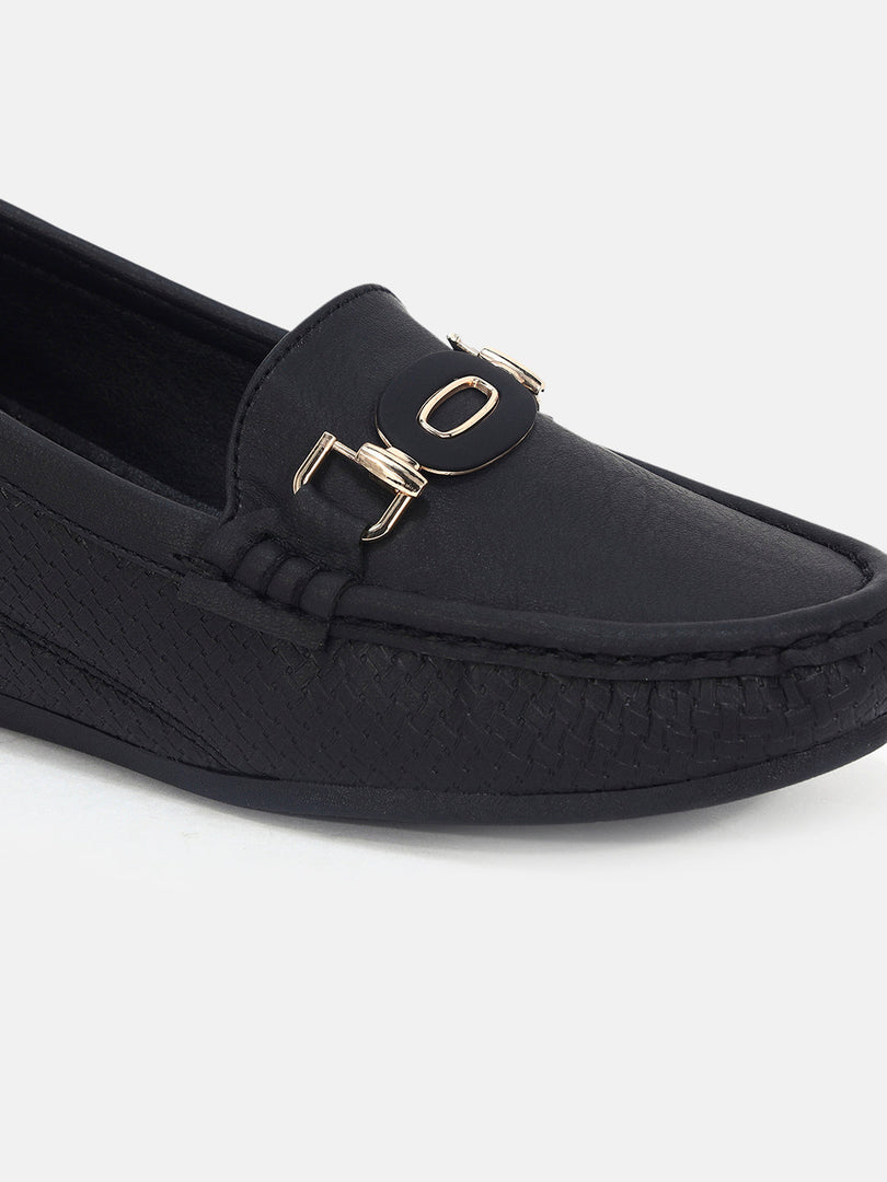 Marc Loire Womens Black Slip-On Comfort Insole Loafers