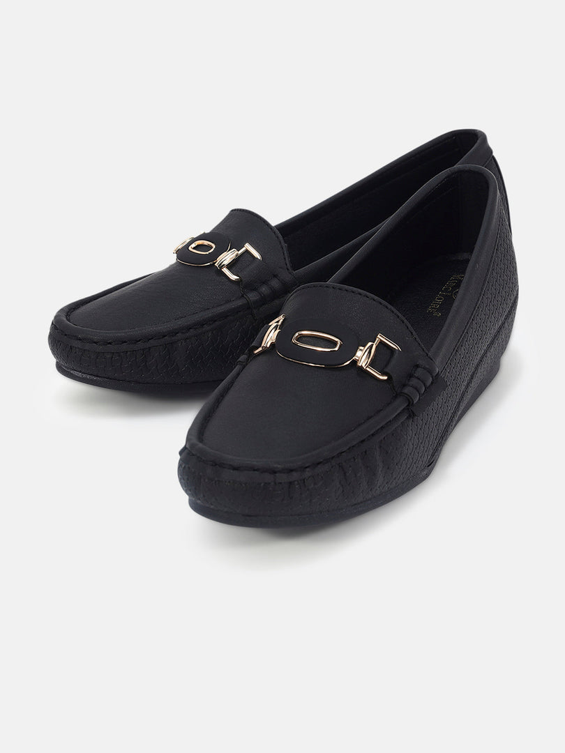 Marc Loire Womens Black Slip-On Comfort Insole Loafers