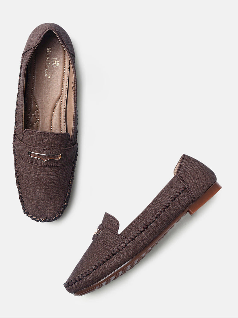 Marc Loire Womens Brown Slip-On Comfort Insole Loafers