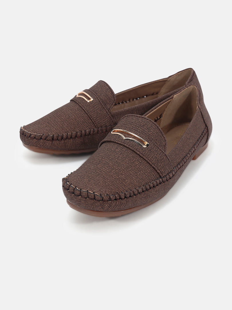 Marc Loire Womens Brown Slip-On Comfort Insole Loafers