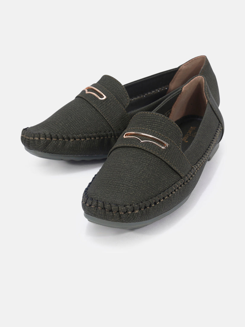 Marc Loire Womens Hunter Green Slip-On Comfort Insole Loafers