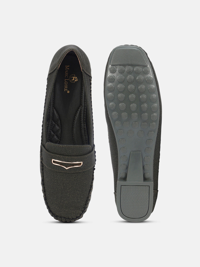 Marc Loire Womens Hunter Green Slip-On Comfort Insole Loafers