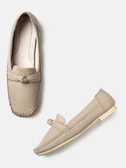 Marc Loire Womens Cream Slip-On Comfort Insole Loafers
