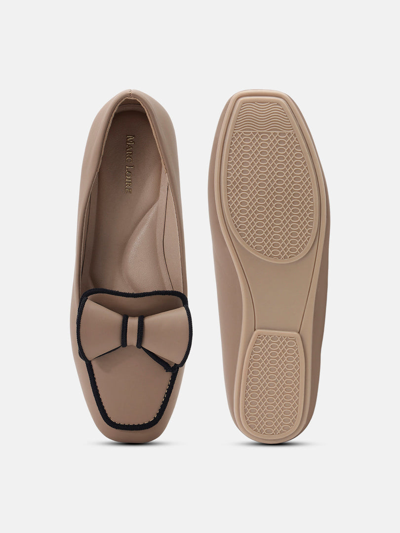 Marc Loire Womens Beige Fashion Slip-On Loafers