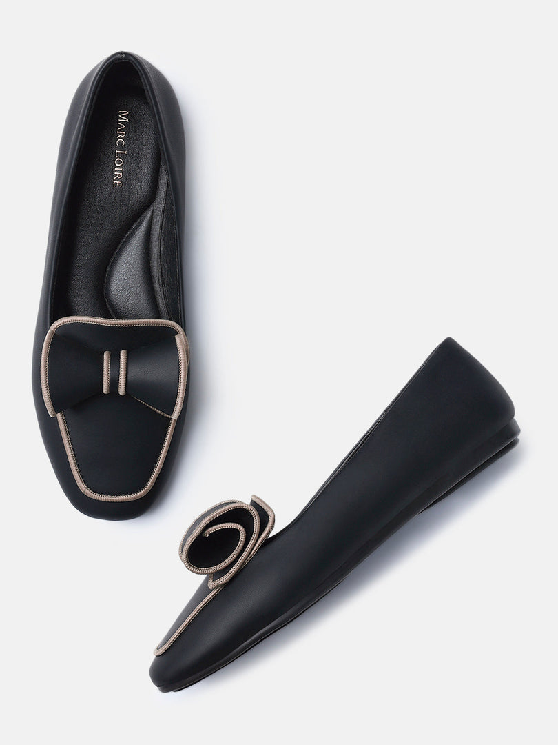 Marc Loire Womens Black Fashion Slip-On Loafers