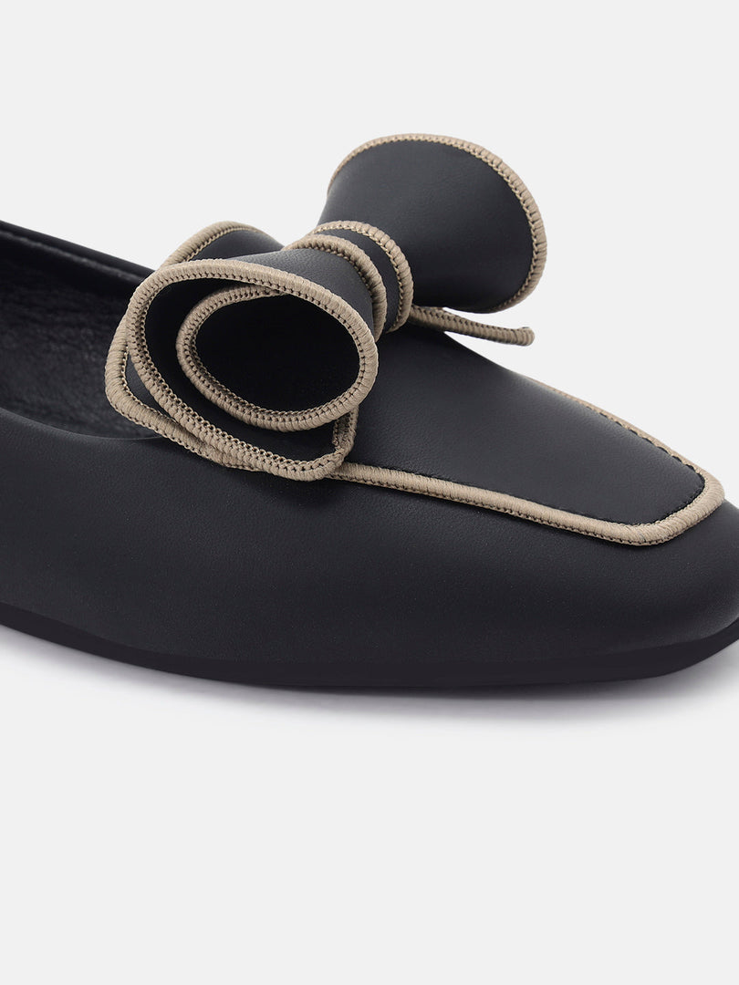 Marc Loire Womens Black Fashion Slip-On Loafers