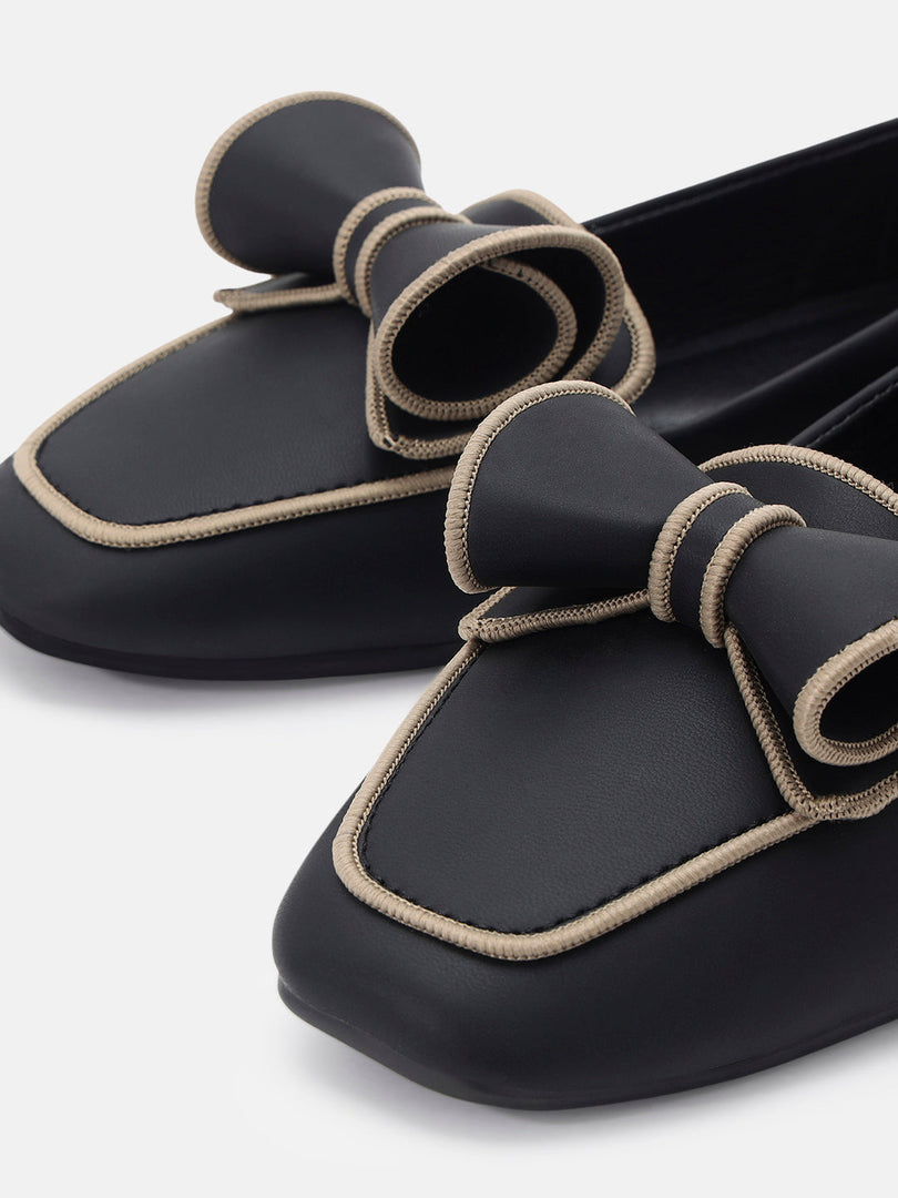 Marc Loire Womens Black Fashion Slip-On Loafers