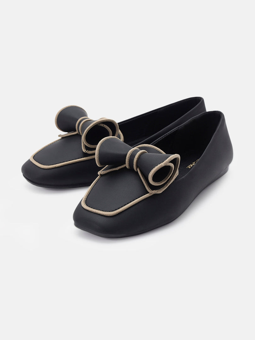 Marc Loire Womens Black Fashion Slip-On Loafers