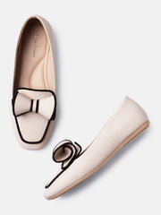 Marc Loire Womens Cream Fashion Slip-On Loafers