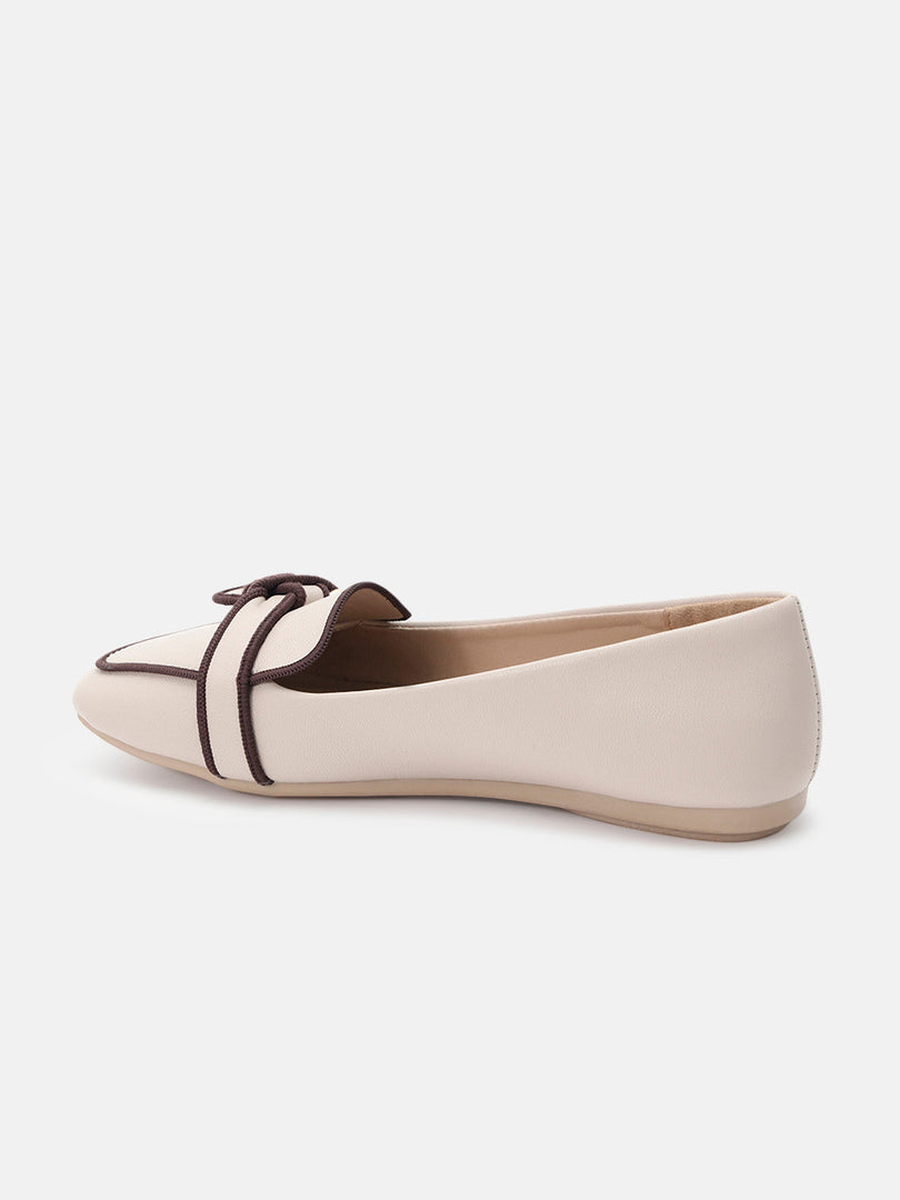 Marc Loire Womens Cream Fashion Slip-On Loafers