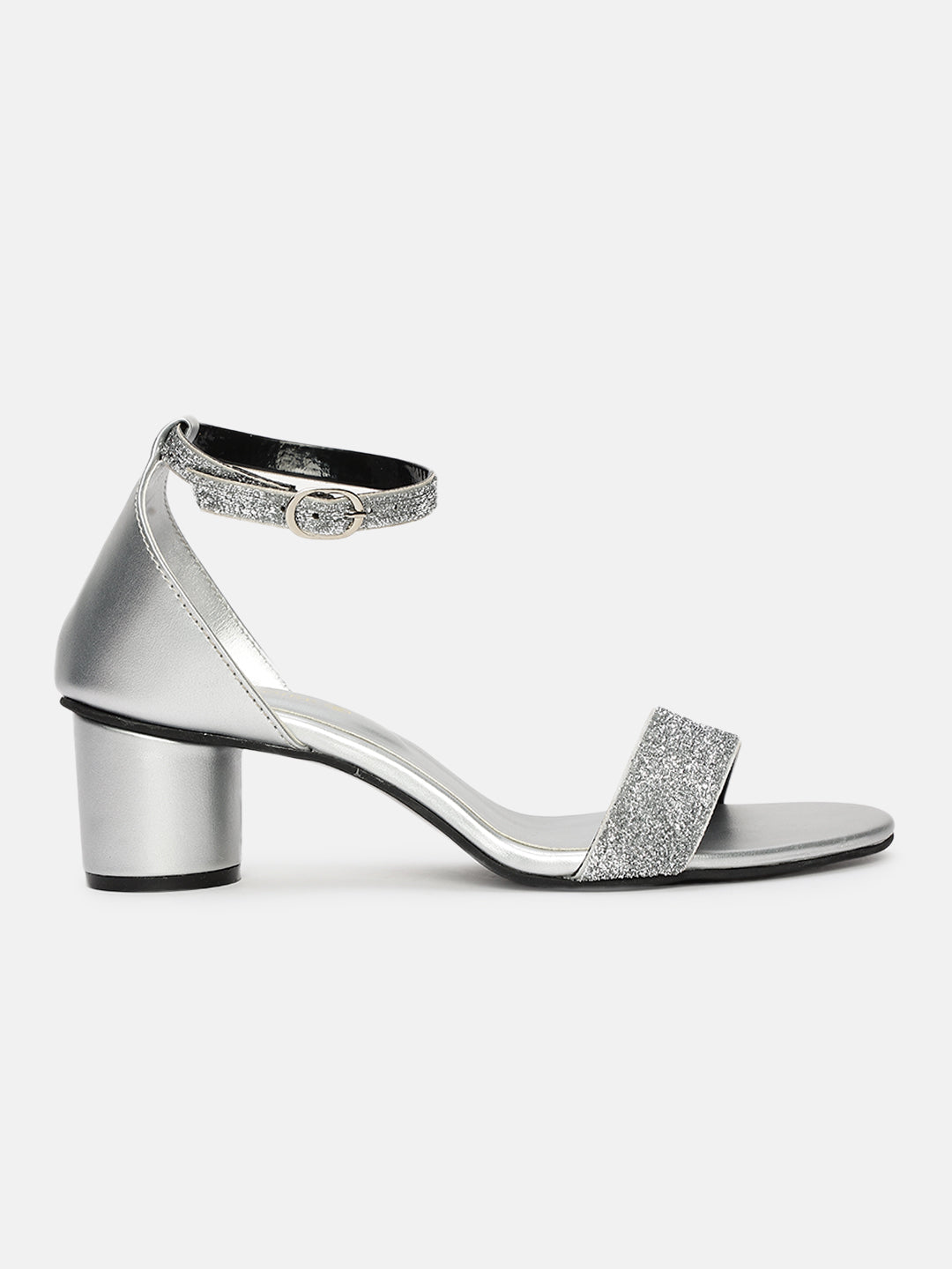 Silver short block outlet heels