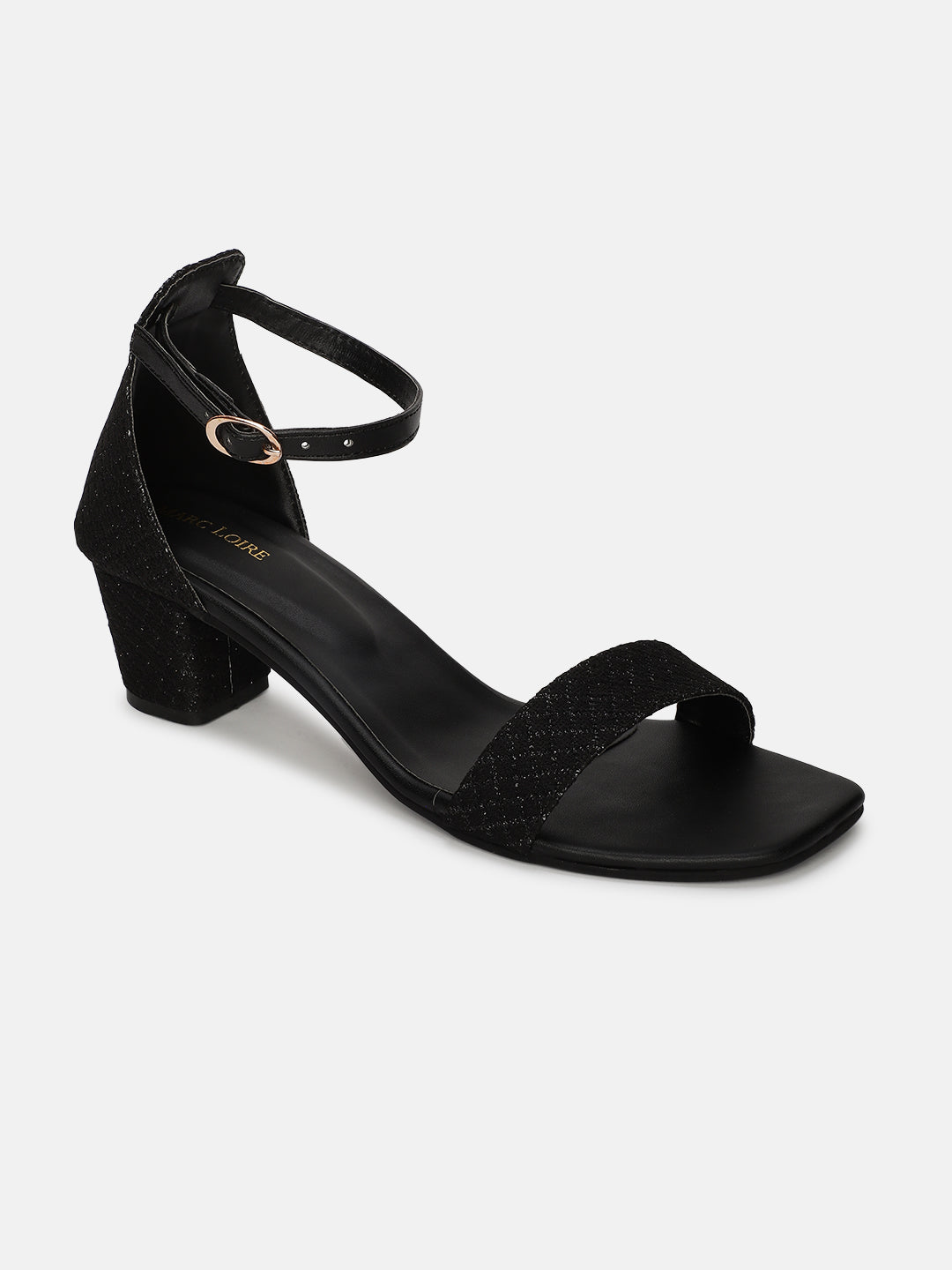 Black Open Toe Block Heels – Marc Loire - Main Image