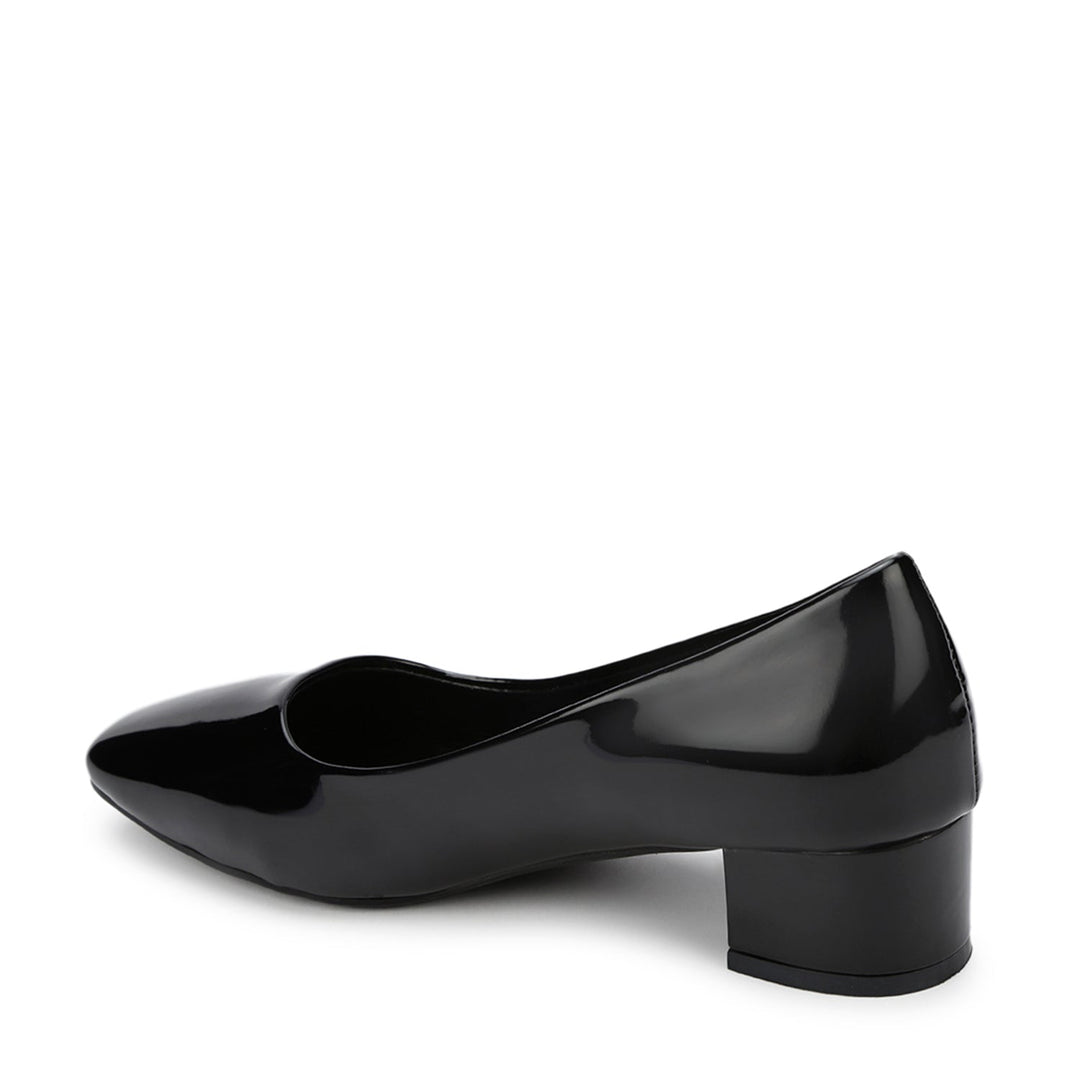 Marc Loire Women Square Toe Solid Block Heel Pumps for Office, Party and Formal Wear