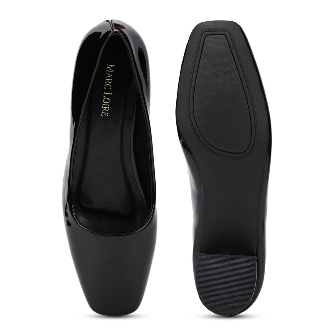 Marc Loire Women Square Toe Solid Block Heel Pumps for Office, Party and Formal Wear