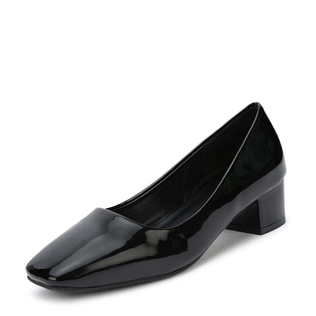 Marc Loire Women Square Toe Solid Block Heel Pumps for Office, Party and Formal Wear