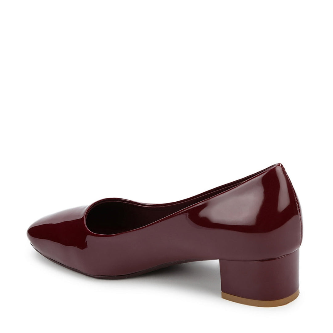 Marc Loire Women Square Toe Solid Block Heel Pumps for Office, Party and Formal Wear