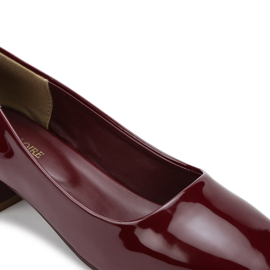 Marc Loire Women Square Toe Solid Block Heel Pumps for Office, Party and Formal Wear