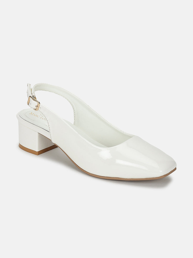 Marc Loire Women White Solid Block Heels