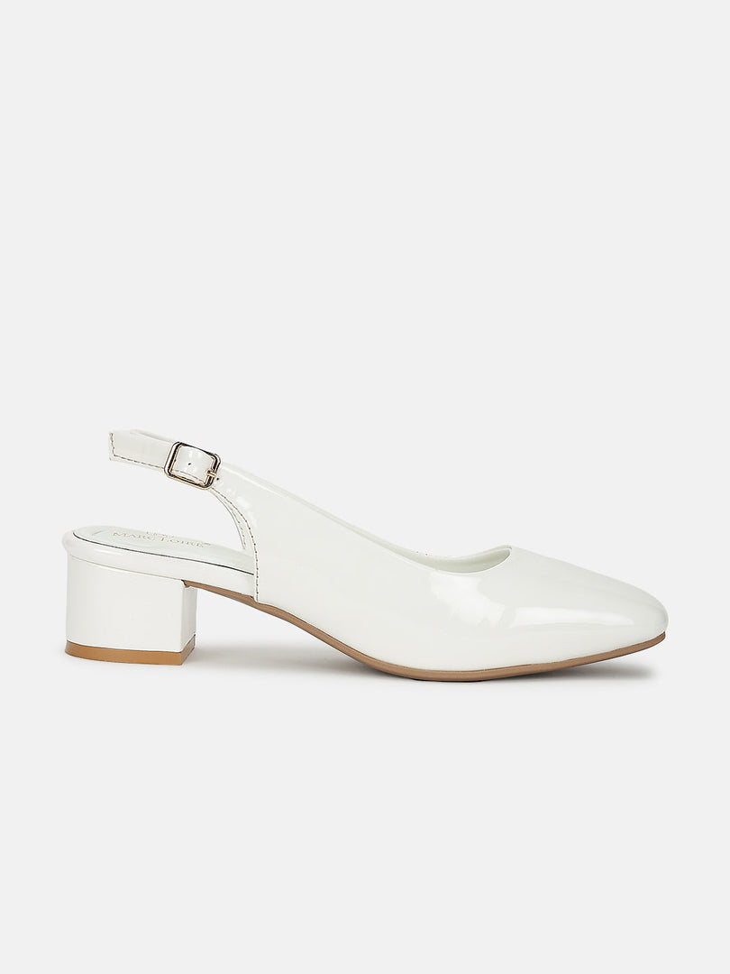 Marc Loire Women White Solid Block Heels