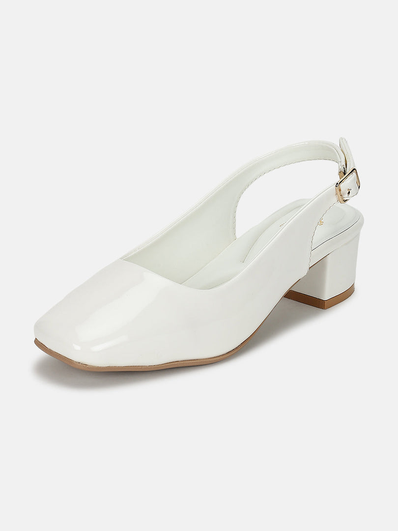 Marc Loire Women White Solid Block Heels